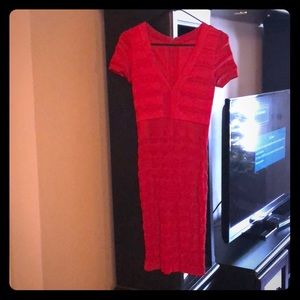 French connection red bandage dress